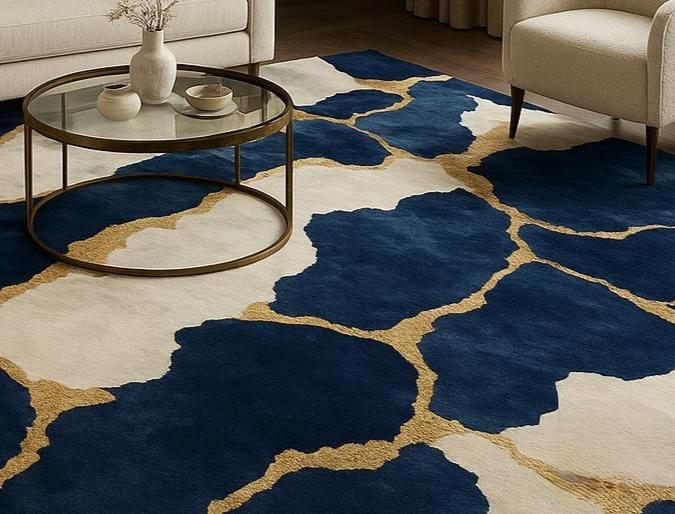 Obsidian Gold Geometric Rug | Luxury Black &amp; Gold Modern Carpet | VelvetLoom