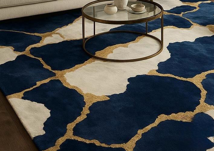Obsidian Gold Geometric Rug | Luxury Black &amp; Gold Modern Carpet | VelvetLoom