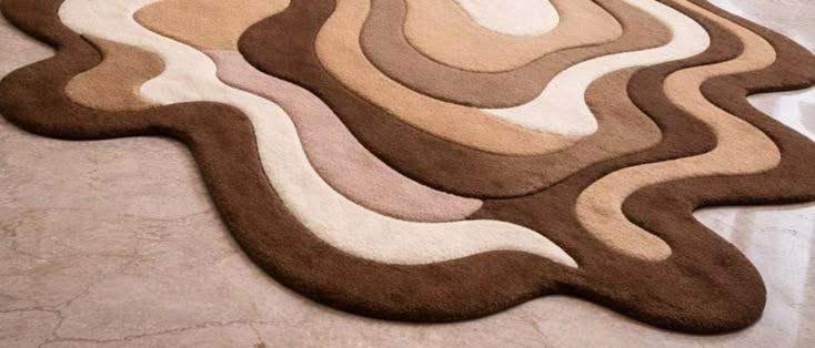 Premium Hand-Tufted Multi-Level Carved Cream & Brown Carpet-velvetloom
