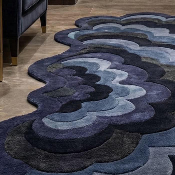 The Ocean Swell Scalloped Runner Rug-velvetloom
